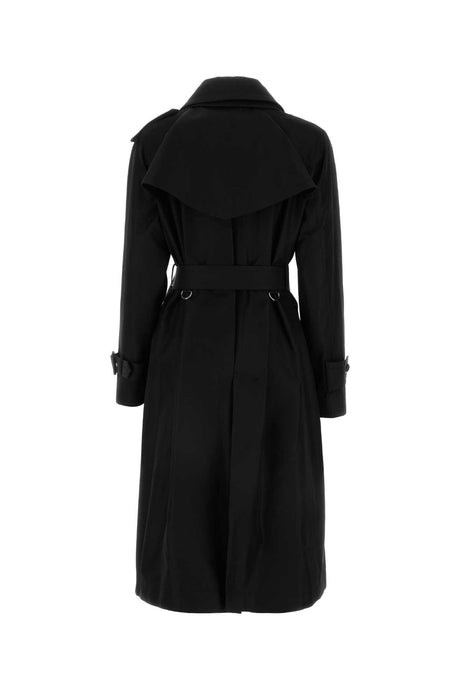 SACAI Chic Black Cotton Blend Trench Jacket