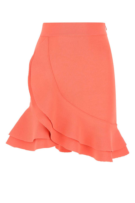 ALEXANDER MCQUEEN Chic Salmon Stretch Viscose Blend Mini Skirt