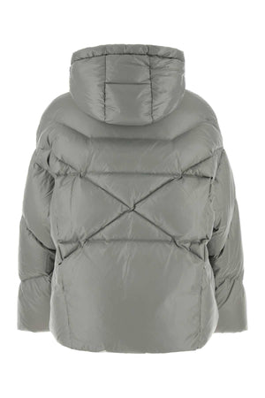 KHRISJOY Chic Grey Nylon Down Jacket for Women