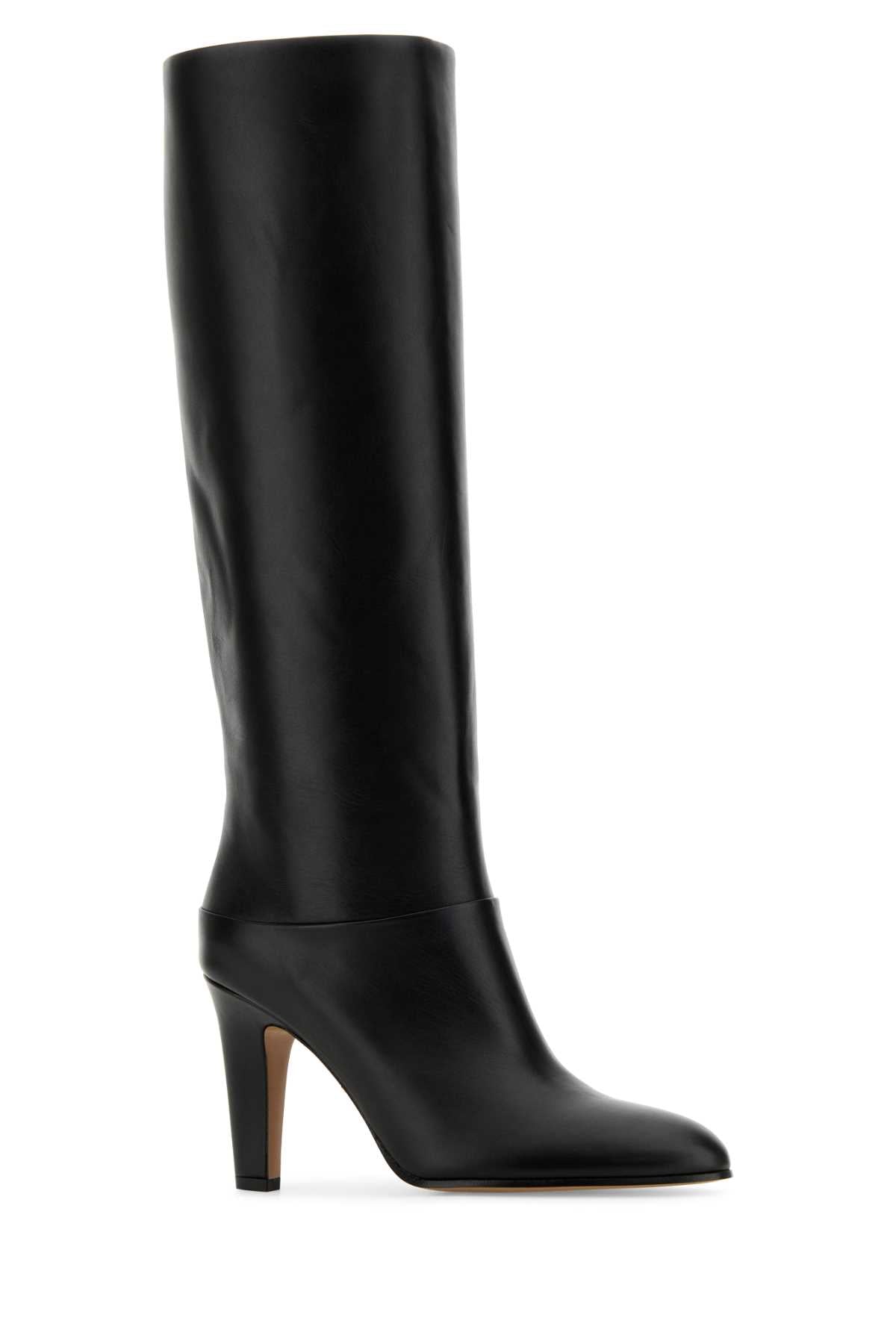 CHLOE Elevated Black Leather Eve Boots with 8.5 cm Heel