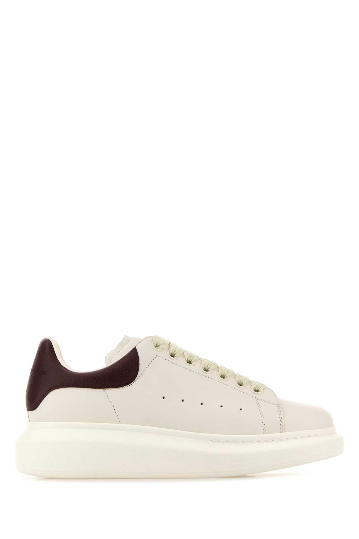 ALEXANDER MCQUEEN Elegant Leather Sneakers with Chic Heel Detail