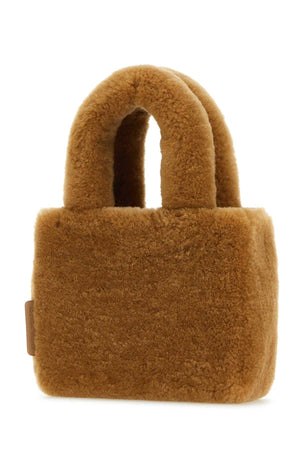 AMINA MUADDI Mini Camel Shearling Amini Giuly Handbag