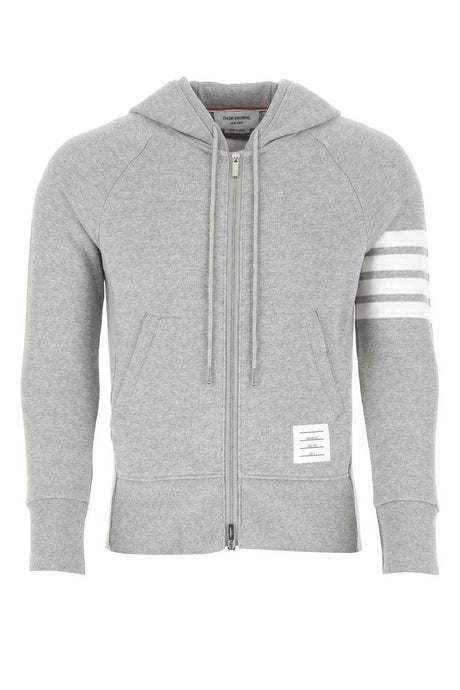 THOM BROWNE Melange Grey Cotton Sweatshirt for Men