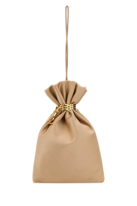 SAINT LAURENT Mini Satin Handbag with Golden Metal Finishing