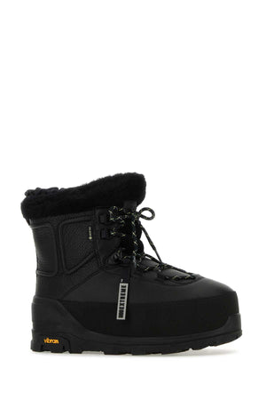 UGG Black Leather Shasta Mini Ankle Boots