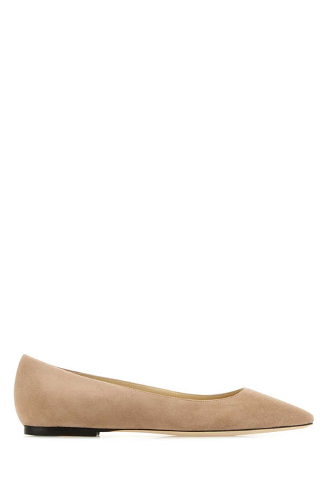 JIMMY CHOO Suede Romy Flat Ballerinas