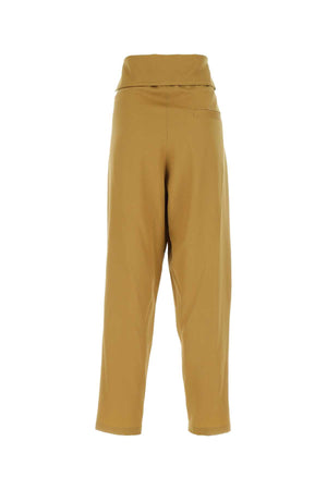 QUIRA Classic Beige Wool Pants for Women