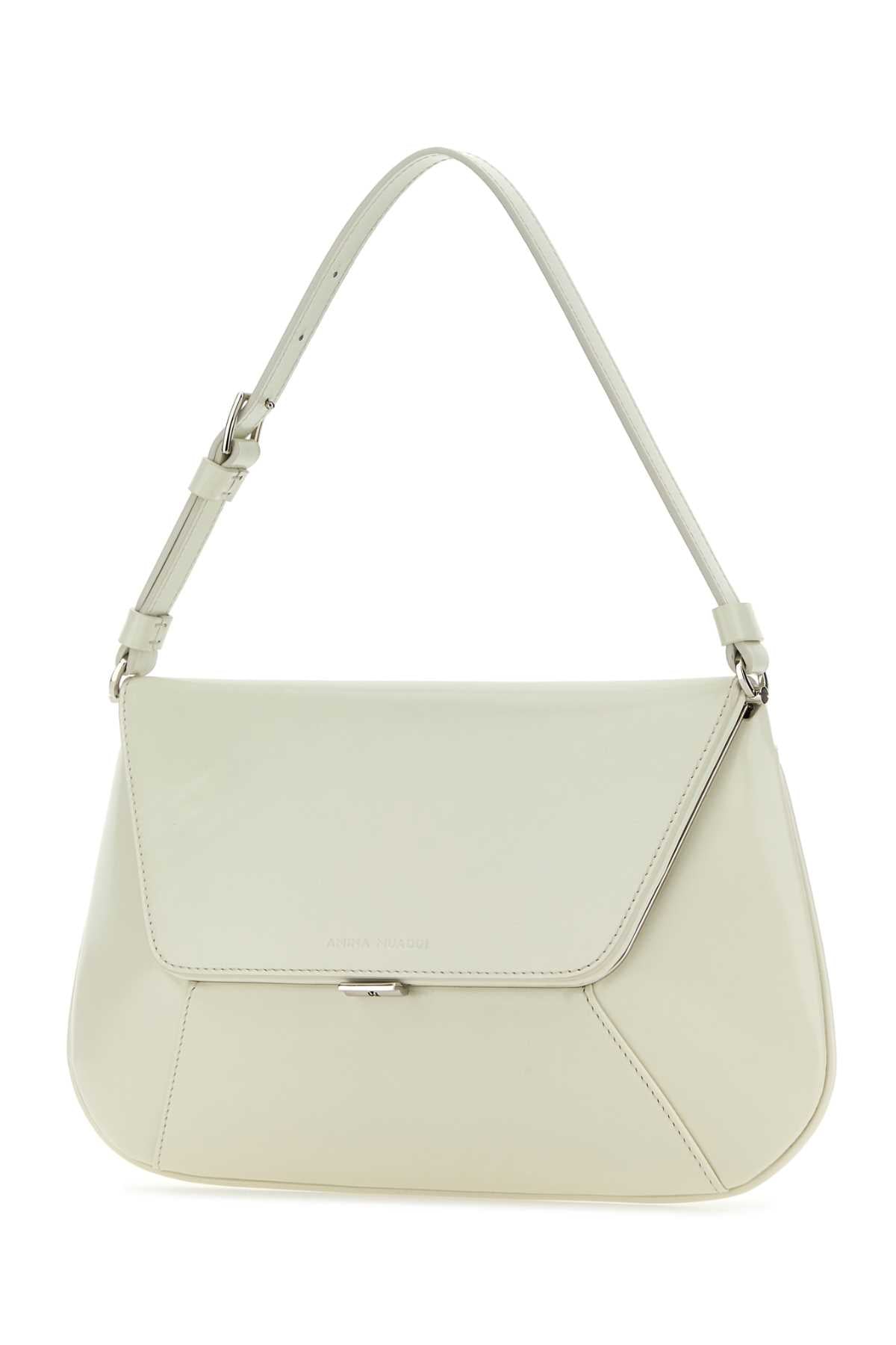 AMINA MUADDI Ivory Mini Leather Shoulder Handbag