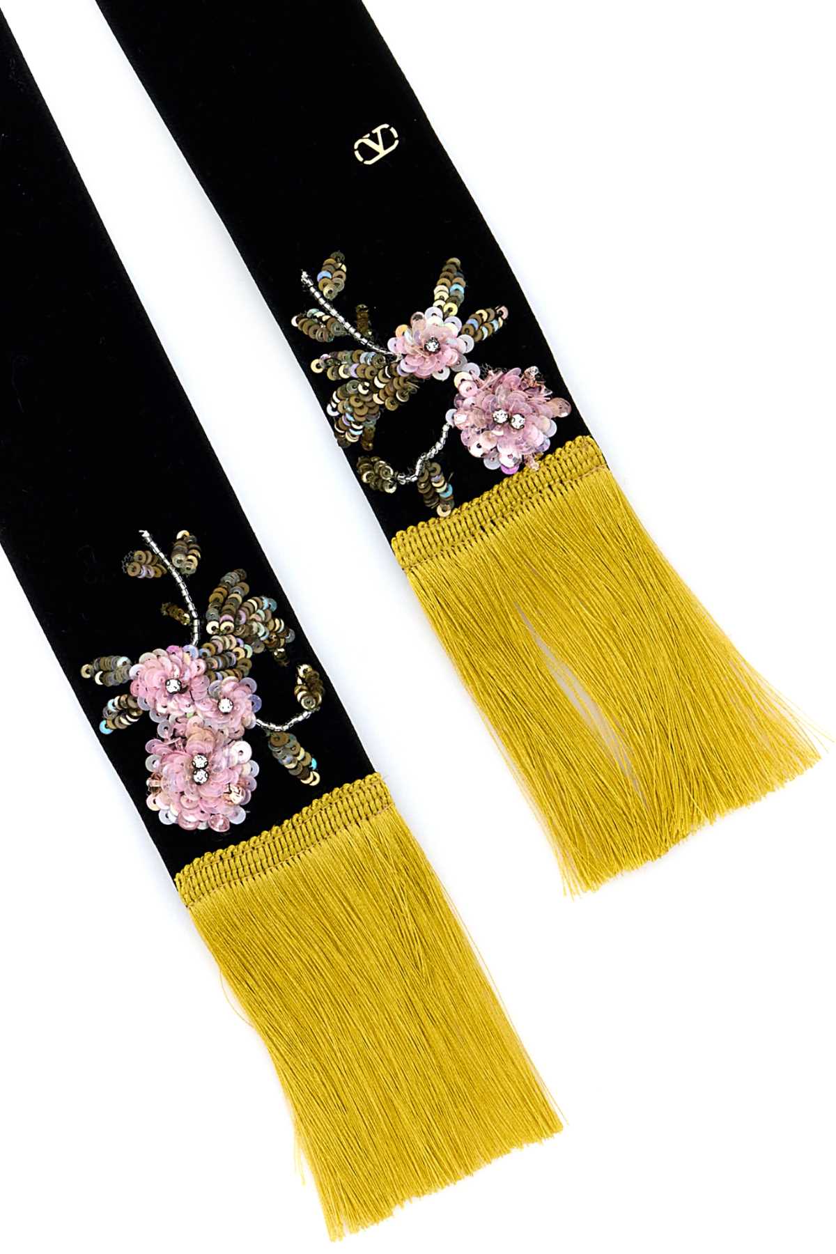 VALENTINO GARAVANI Elegant Velvet Embroidered Scarf