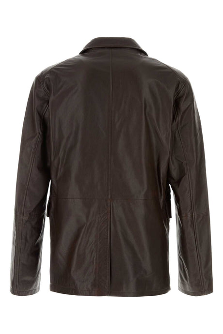 AMI Classic Chocolate Leather Blazer