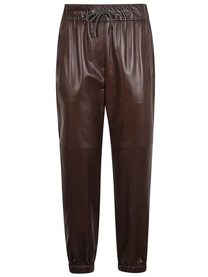 BRUNELLO CUCINELLI LEATHER TROUSERS