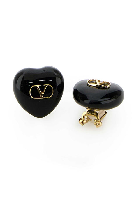 VALENTINO GARAVANI Coeur Royal Mini Enamel and Metal Earrings