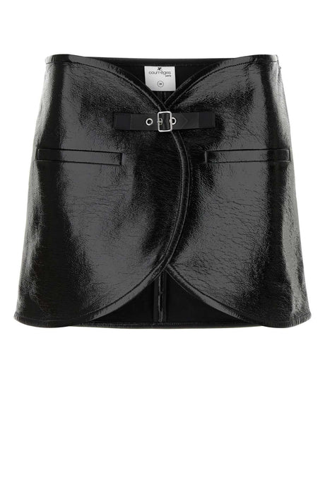 COURREGES Chic Black Vinyl Mini Skirt