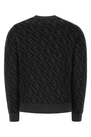 FENDI Embroidered Wool Blend Sweater for Men