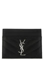 SAINT LAURENT Mini Black Leather Card Holder