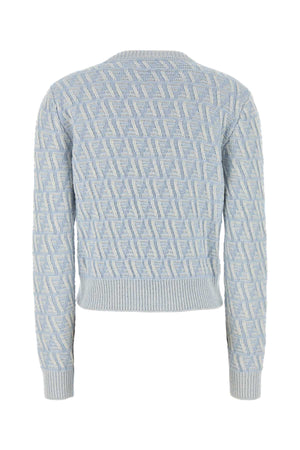 FENDI Embroidered Silk Blend Knit Sweater