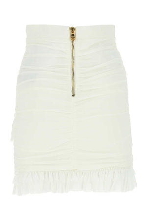 BALMAIN Chic White Mini Skirt for the Modern Woman