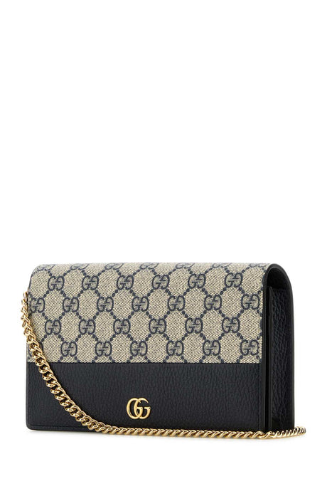 GUCCI Mini GG Marmont Clutch in Supreme Fabric and Leather