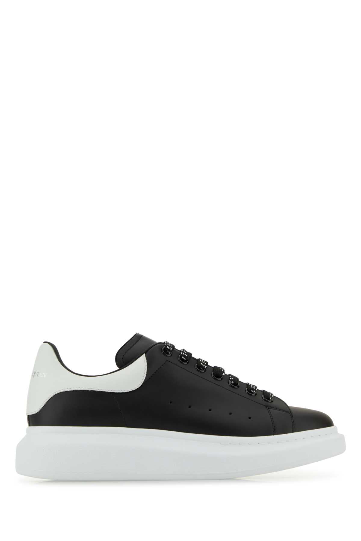 ALEXANDER MCQUEEN Men's Premium Leather Sneakers with Contrast Heel