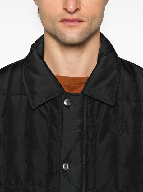 MAISON KITSUNÉ Men's Quilted Jacket - Classic Black Padded Design