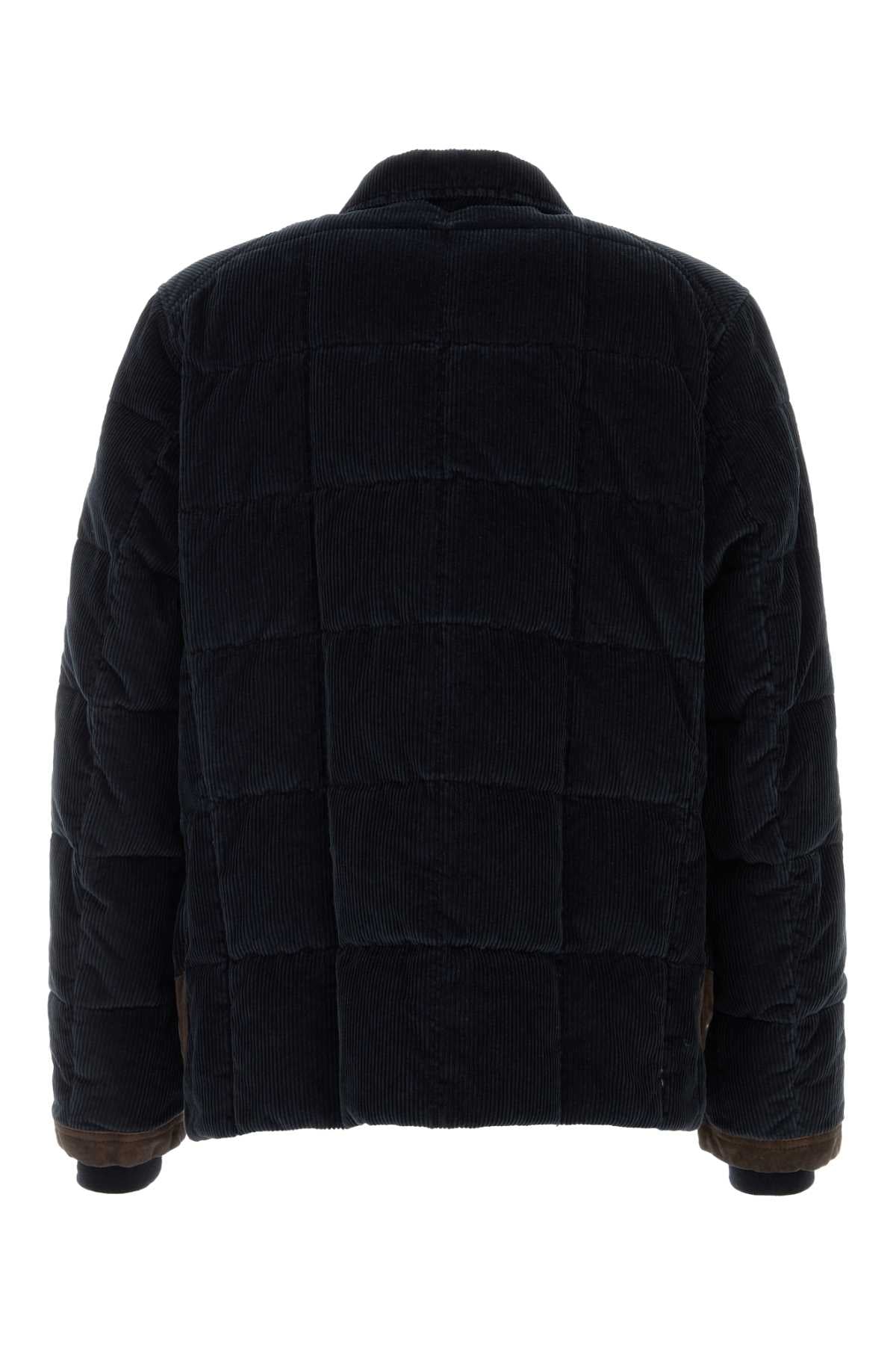 FAY Navy Blue Corduroy Down Jacket - Men's Large