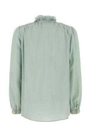 VALENTINO GARAVANI Elegant Light Blue Crepe Shirt