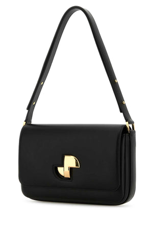 PATOU Mini Black Leather Lock Shoulder Handbag