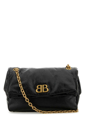 BALENCIAGA Monaco Mini Black Leather Shoulder Handbag