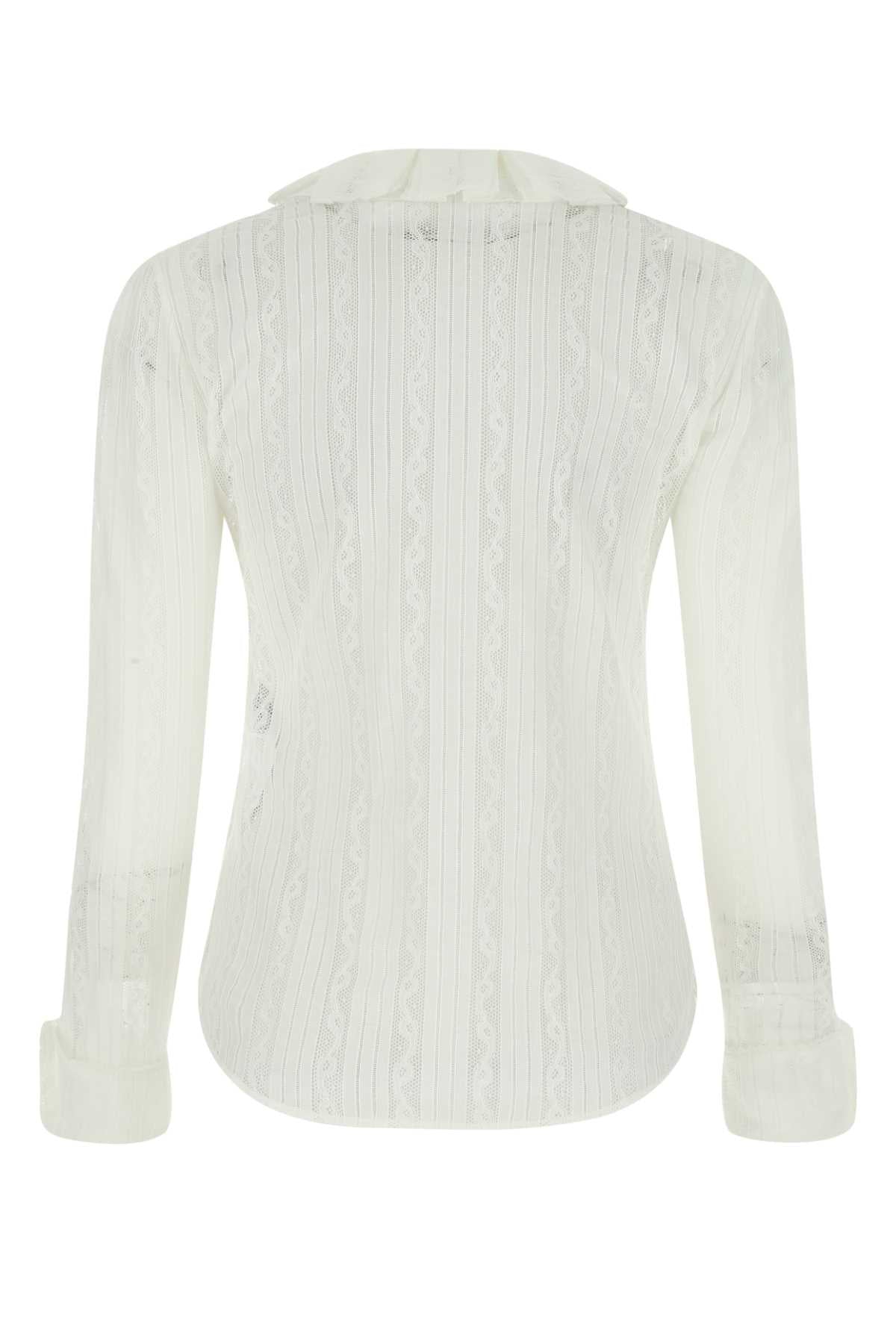 SAINT LAURENT Ivory Lace Blouse - Elegant Women's Top