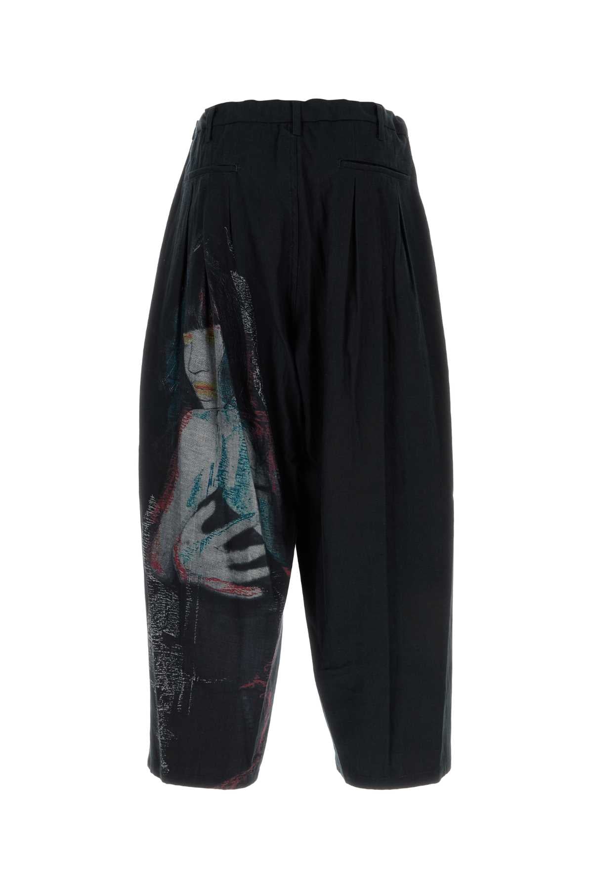 YOHJI YAMAMOTO Black Cotton Pant for Men - 24W Season