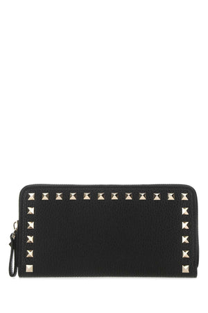 VALENTINO GARAVANI Rockstud Mini Wallet - Chic Black Leather Design