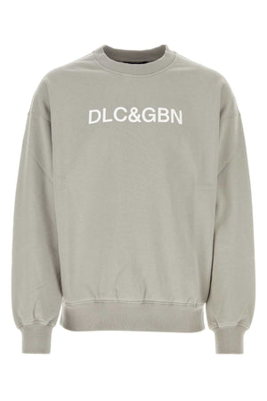 DOLCE & GABBANA Light Grey Cotton Sweatshirt for Men