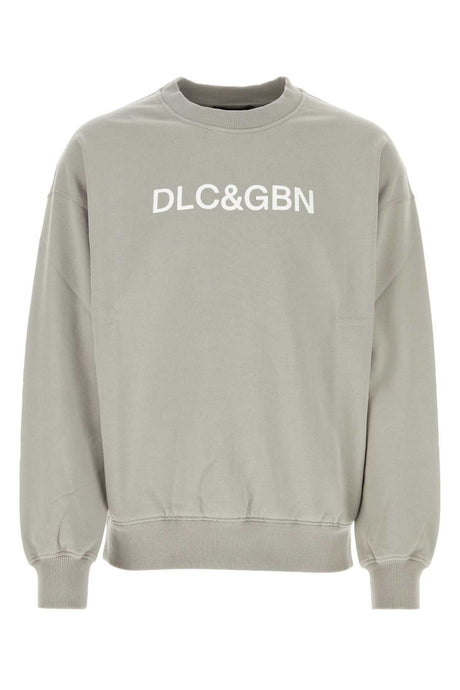 DOLCE & GABBANA Light Grey Cotton Sweatshirt for Men