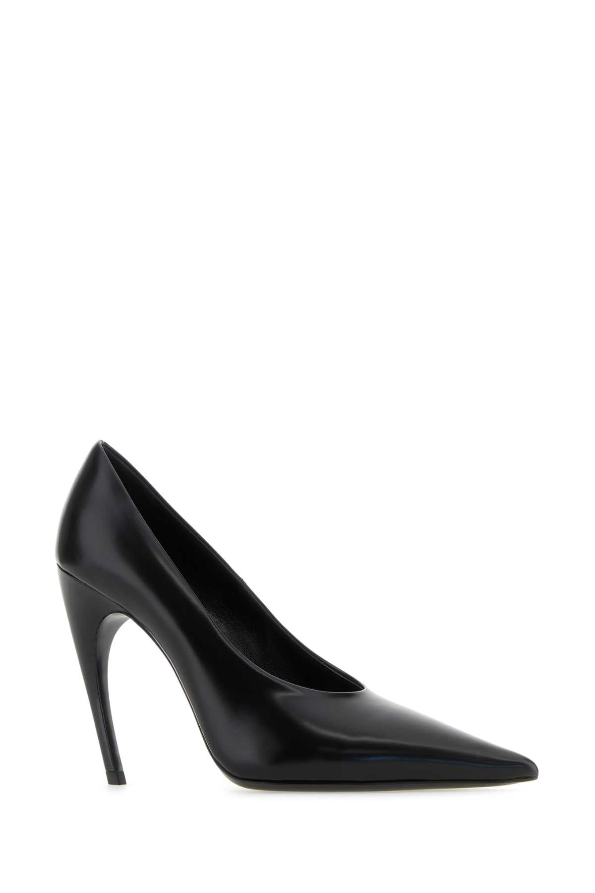 NENSI DOJAKA Elegant Black Leather Pumps with 11 cm Heel Height