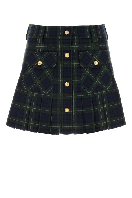 MIU MIU Embroidered Wool Mini Skirt