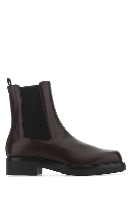 PRADA Elegant Leather Ankle Boots for Modern Men