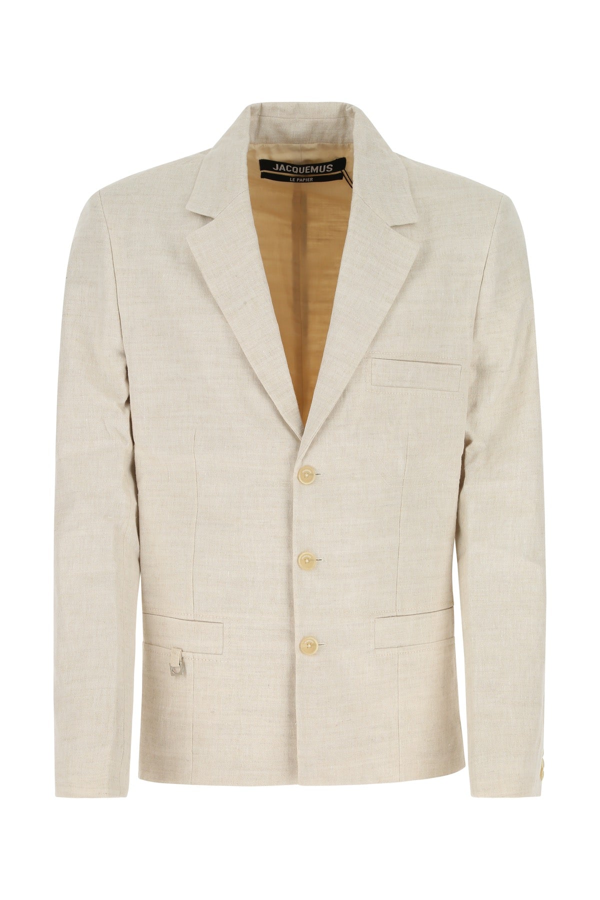 JACQUEMUS Melange Sand Linen Blend Blazer