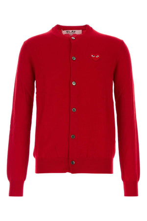 COMME DES GARCONS PLAY Wool Cardigan for Men - Classic Red Style