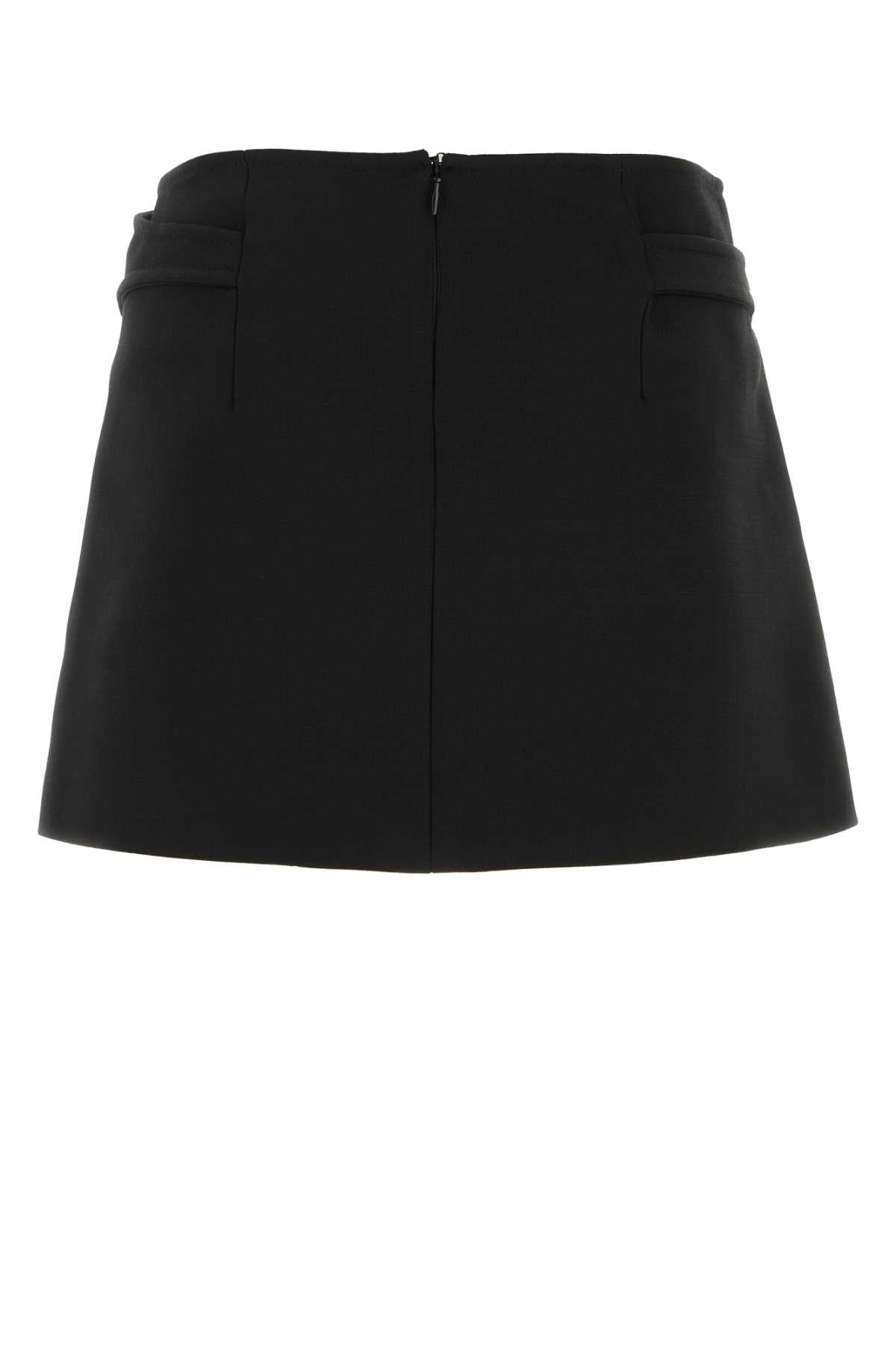 DION LEE Chic Black Stretch Twill Mini Skirt