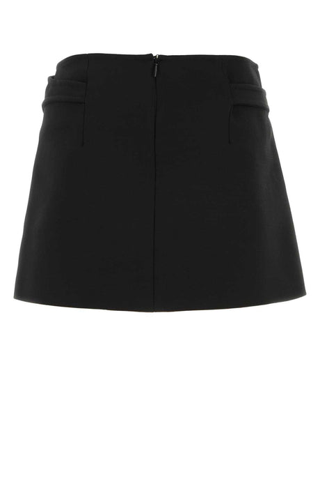 DION LEE Chic Black Stretch Twill Mini Skirt