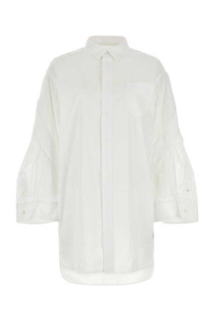 SACAI Classic White Poplin Shirt Dress