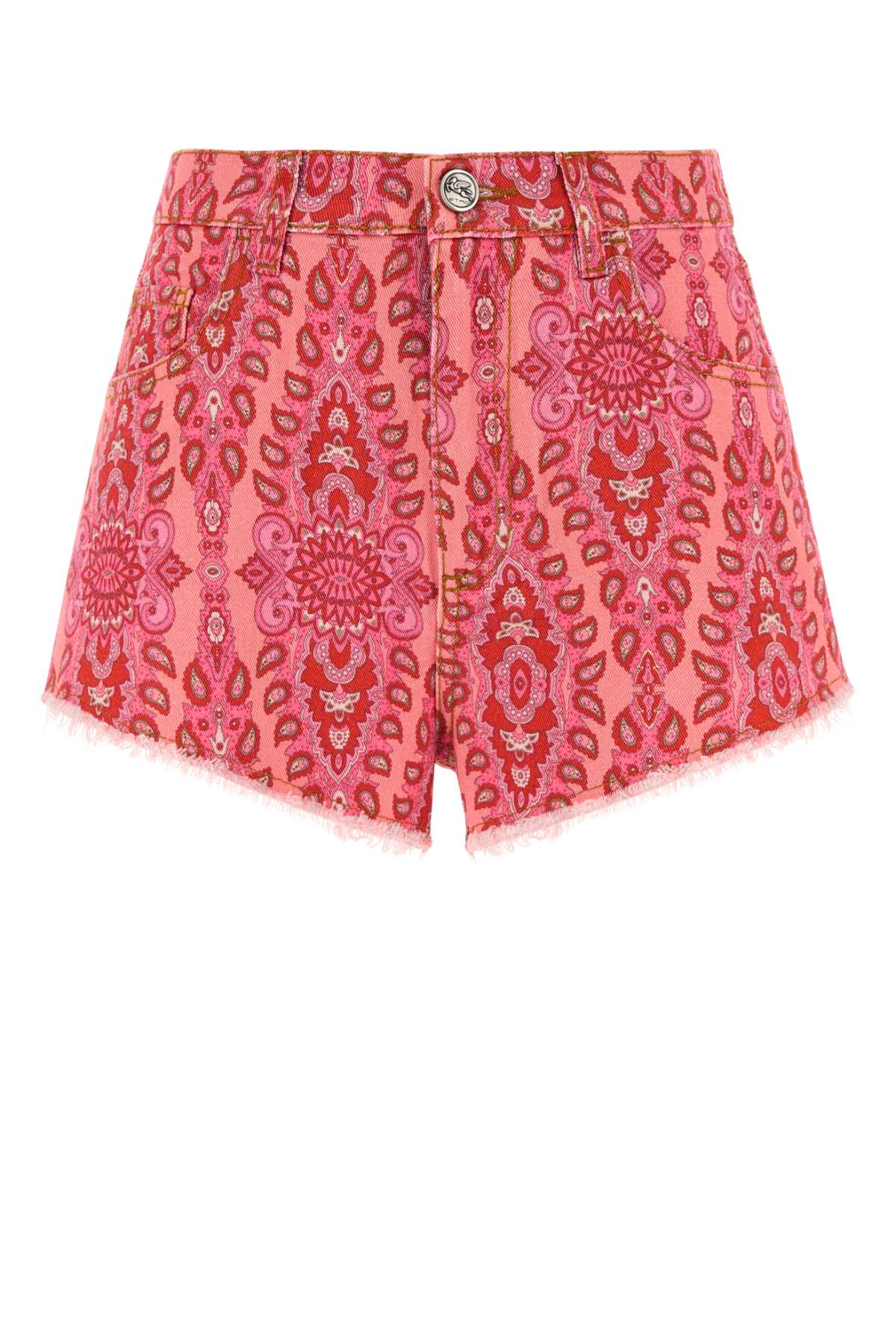 ETRO Women's Printed Stretch Denim Shorts - Mini Style