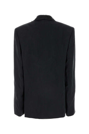 Y PROJECT Oversize Charcoal Cupro Blazer