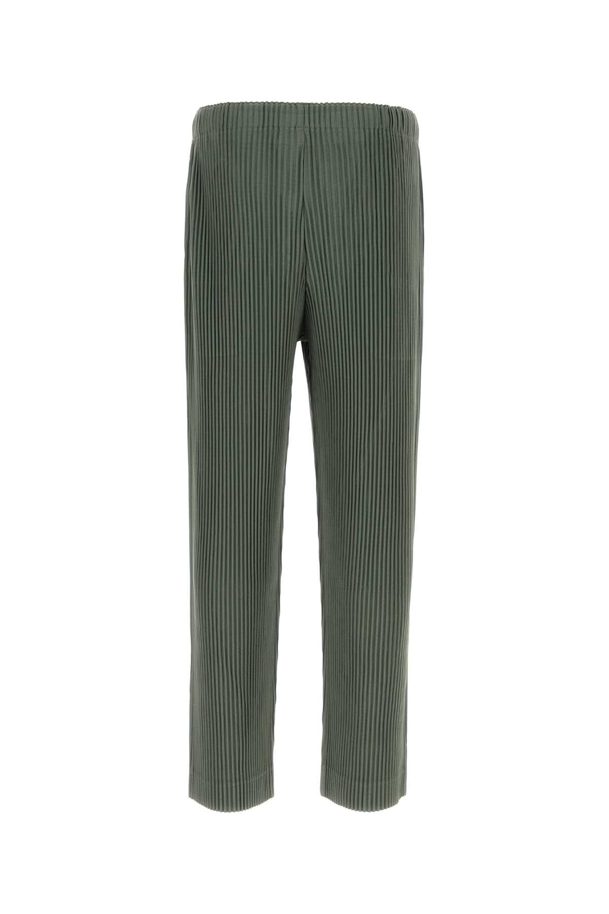 HOMME PLISSE' ISSEY MIYAKE Sage Green Polyester Slim-fit Pants