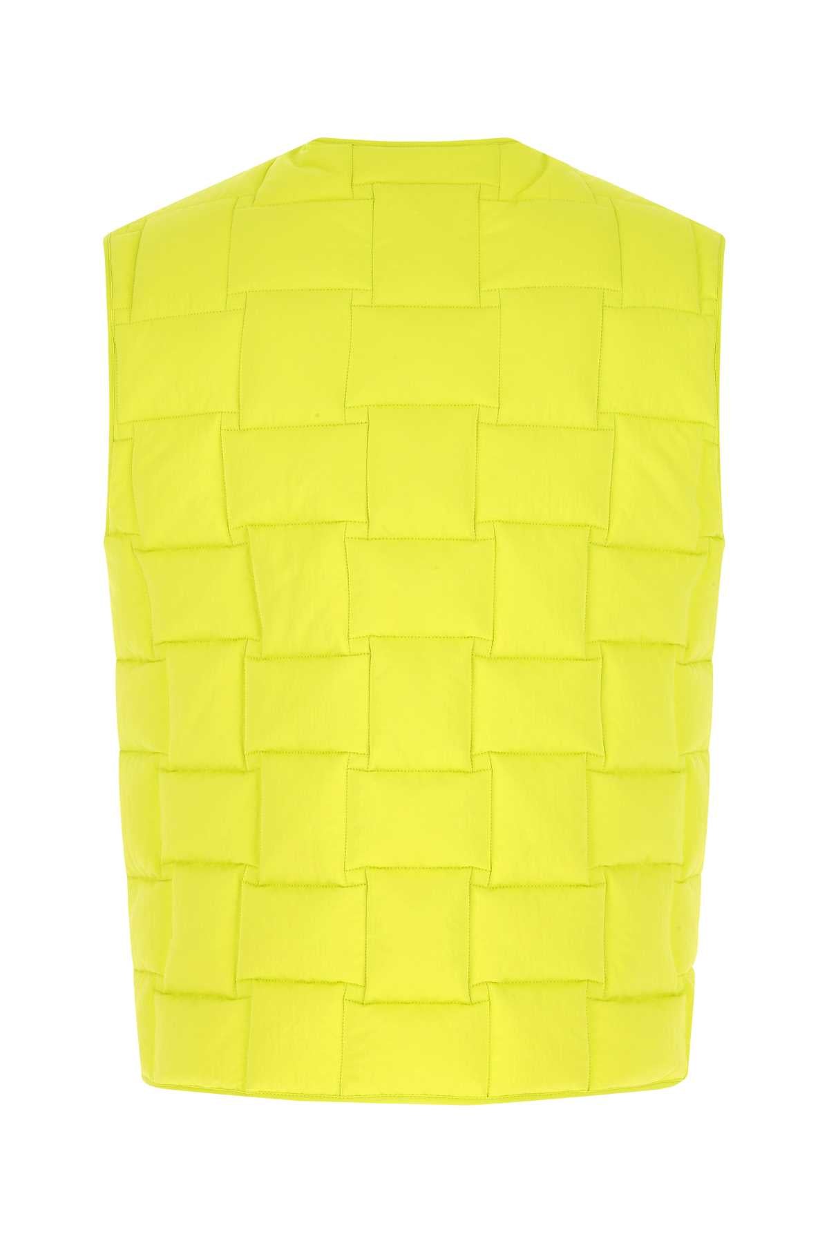 BOTTEGA VENETA Fluo Yellow Nylon Padded Vest