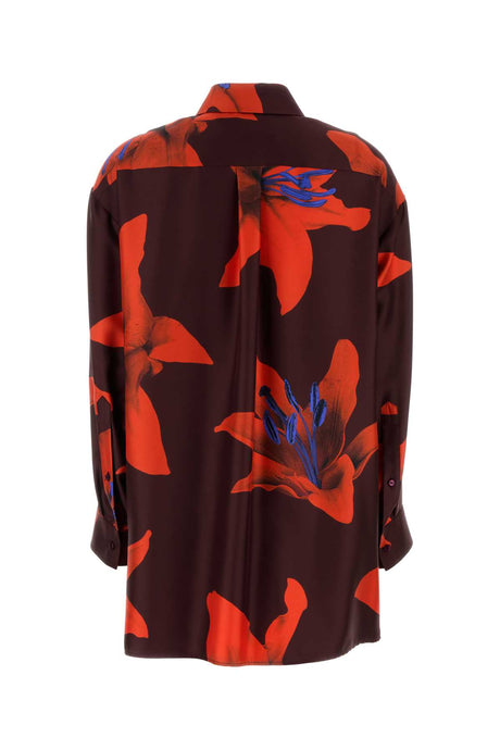 ALEXANDER MCQUEEN Oversized Floral Satin Shirt for Women