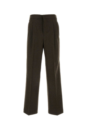 AMI Men's Elegant Brown Wool Trousers