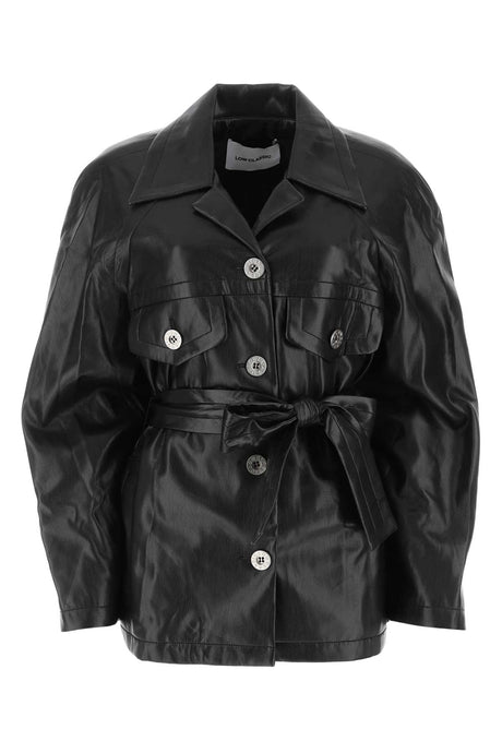 LOW CLASSIC Classic Black Synthetic Leather Shirt