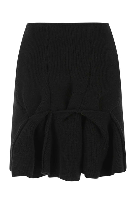 BOTTEGA VENETA Chic Black Wool Blend Mini Skirt