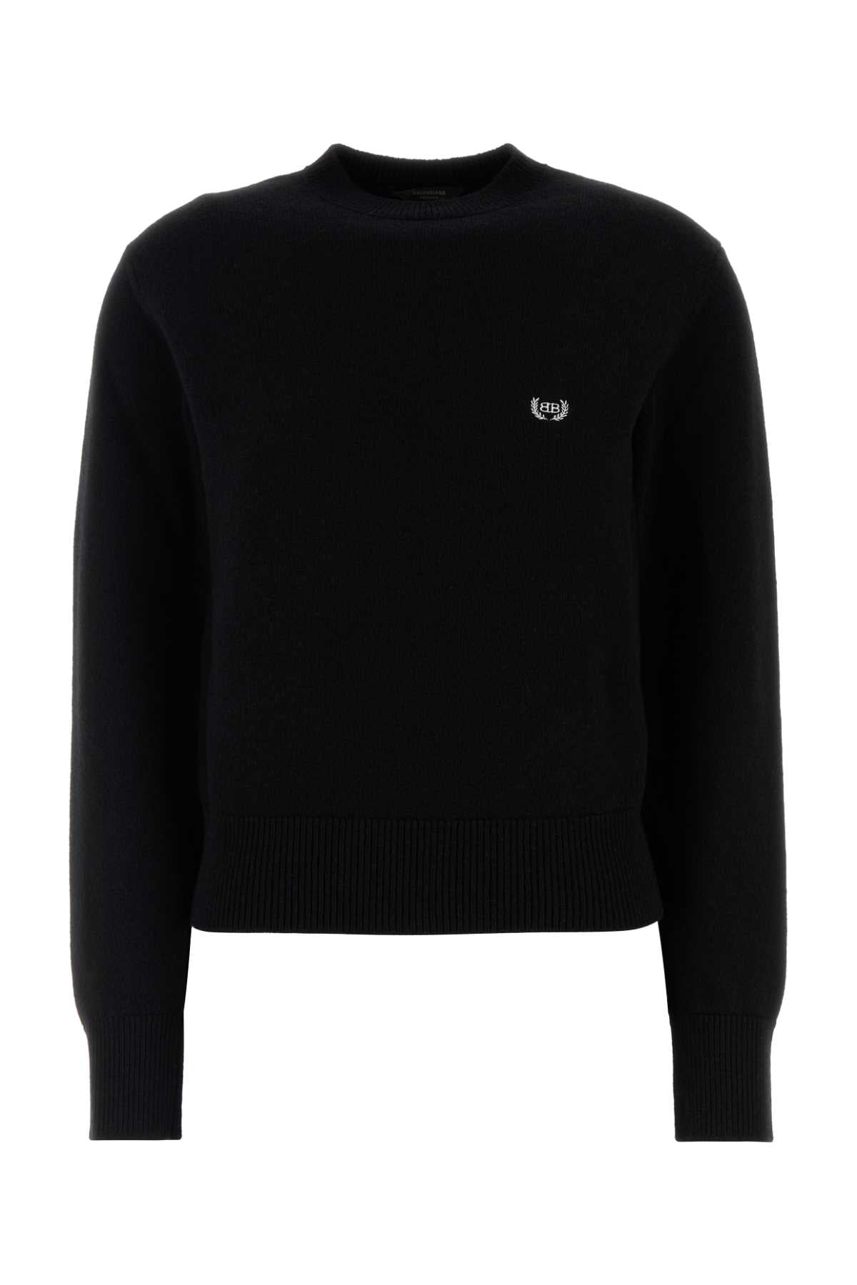 BALENCIAGA Essentials Black Wool Sweater for Women